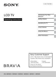 Handleiding Sony Bravia KDL-40EX645 LCD televisie