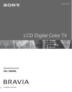 Handleiding Sony Bravia KDL-19M4000 LCD televisie