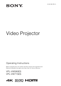 Manual Sony VPL-VW590ES Projector