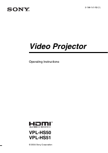 Handleiding Sony VPL-HS51 Beamer