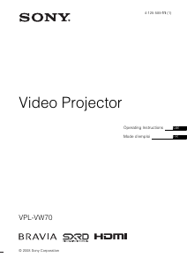 Mode d’emploi Sony VPL-VW70 Projecteur
