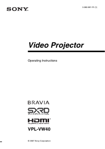 Handleiding Sony VPL-VW40 Beamer