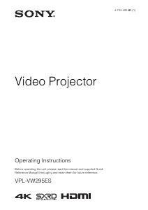 Manual Sony VPL-VW295ES Projector