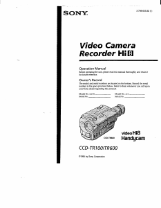 Handleiding Sony CCD-TR100 Camcorder