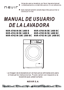 Manual de uso Nevir NVR-4740 8K 1400B Lavadora