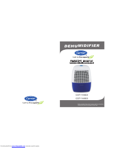 Manual Carrier CDT-165E3 Dehumidifier