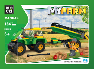 Manual Blocki set KB0313 MyFarm Tractor with trailer