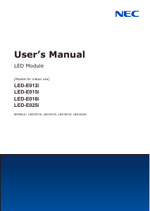 Handleiding NEC LED-E012i LED monitor