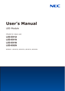 Manual NEC LED-E012i-108 LED Monitor