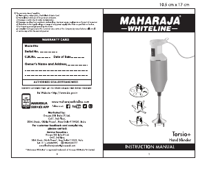 Manual Maharaja Whiteline Torsio+ Hand Blender