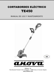 Manual de uso Anova TE450 Cortabordes