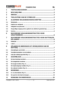 Handleiding Powerplus POWDPG7545 Grastrimmer