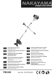 Manuál Nakayama PB5200 Křovinořez