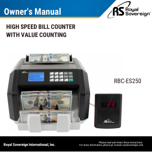 Handleiding Royal Sovereign RBC-ES250 Biljettelmachine