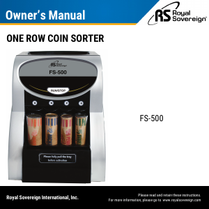 Manual Royal Sovereign FS-500D Coin Counter