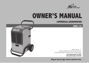 Mode d’emploi Royal Sovereign RDHC-110 Déshumidificateur