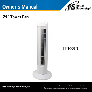 Mode d’emploi Royal Sovereign TFN-508N Ventilateur