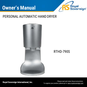 Handleiding Royal Sovereign RTHD-790S Handendroger