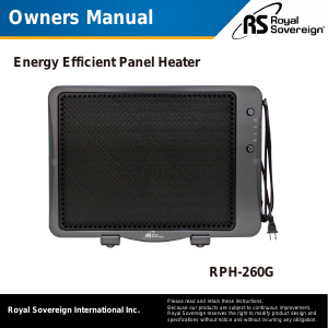 Manual Royal Sovereign RPH-260G Heater