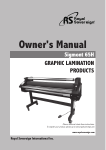 Manual Royal Sovereign Sigmont 65H Laminator