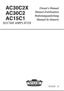 Mode d’emploi VOX AC30C2X Amplificateur de guitare