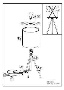 Bruksanvisning Eglo 43555 Lampa