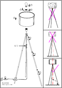 Bruksanvisning Eglo 43556 Lampa