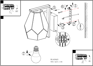 Bruksanvisning Eglo 43645 Lampa