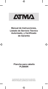 Manual de uso Atma PL8860N Plancha de pelo
