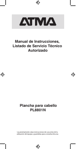 Manual de uso Atma PL8801N Plancha de pelo