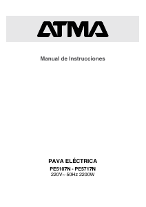Manual de uso Atma PE5717N Hervidor