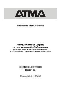 Manual de uso Atma HG9010E Horno