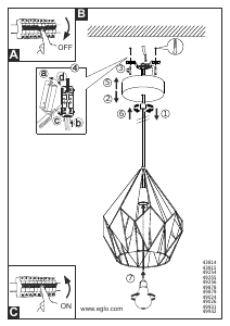 Bruksanvisning Eglo 43814 Lampa