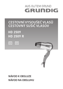 Návod Grundig HD 2509 R Fén na vlasy