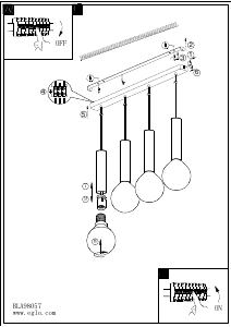 Bruksanvisning Eglo 98057 Lampa