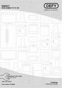 Handleiding Defy DHD417 Kookplaat