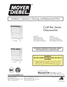 Handleiding Moyer Diebel 601LTG Glazenspoelmachine