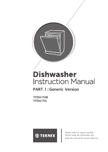 Manual Teknix TFD615W Dishwasher