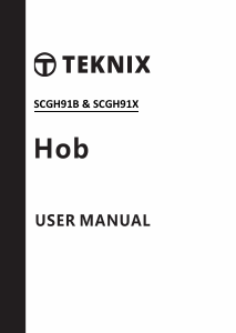 Handleiding Teknix SCGH91X Kookplaat