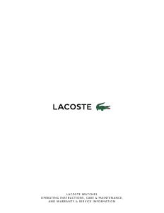 Mode d’emploi Lacoste HIMHE1B4880 Boston Montre