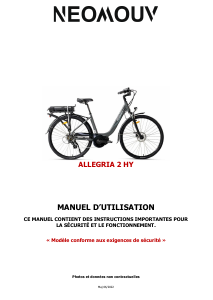 Mode d’emploi Neomouv Allegria 2 HY Vélo électrique