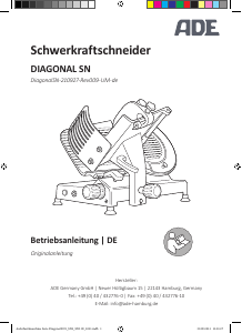 Bedienungsanleitung ADE Diagonal SN1 Allesschneider