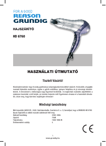 Használati útmutató Grundig HD 6760 Hajszárító