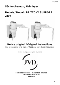 Manual JVD Brittony Support Hair Dryer
