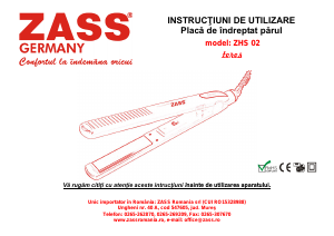 Manual Zass ZHS 02 Aparat de îndreptat părul