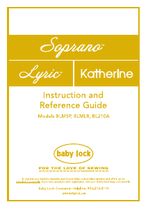 Handleiding Baby Lock BL210A Katherine Naaimachine