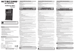 Manual de uso Nitecore New i4 Cargador de batería