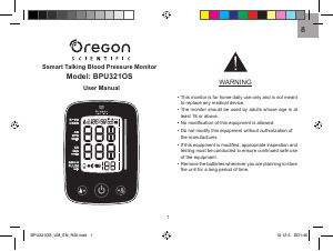 Handleiding Oregon BPU321OS Bloeddrukmeter