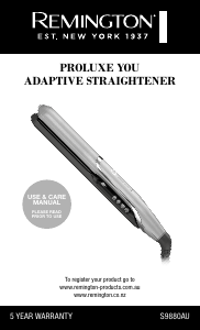 Manual Remington S9880AU Hair Straightener