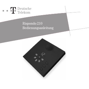 Bedienungsanleitung Telekom Rispondo 210 Anrufbeantworter